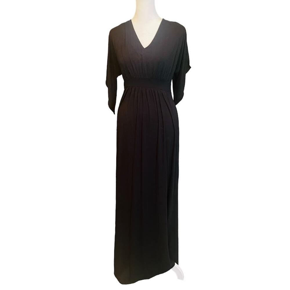 Isabel Maternity Black V-Neck Maxi Dress Size‎ XS